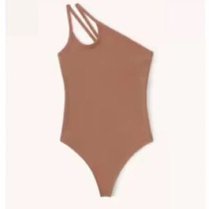 NWT Abercrombie Refined Seamless Rib Fabric One-Shoulder Bodysuit